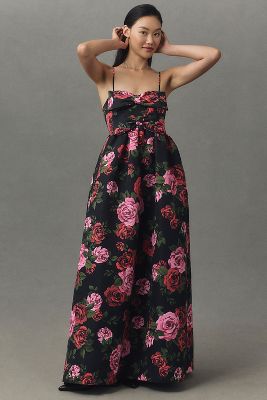 Sachin & Babi Sloane Sleeveless Double-Bow Taffeta Maxi Dress