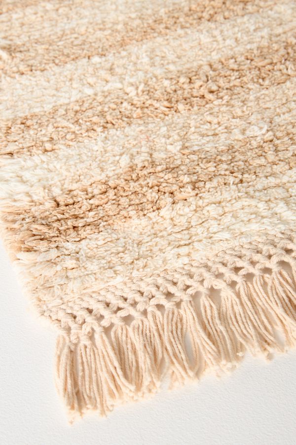 Slide View: 2: Nina Striped Crochet Fringe Bath Mat