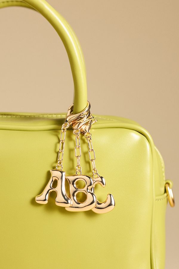 Slide View: 1: Bubble Letter Monogram Bag Charm