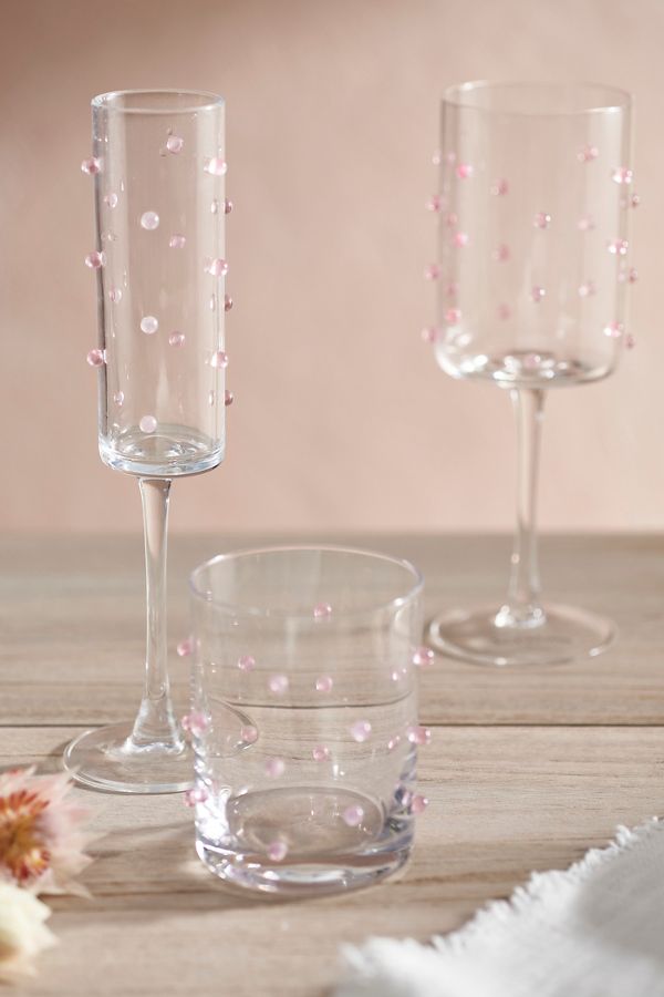 Slide View: 3: Pink Confetti Flutes, Set of 2