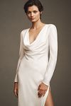 Thumbnail View 3: Significant Other Bianca Long-Sleeve Cowl-Neck Side-Slit Midi Dress