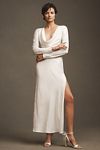 Thumbnail View 1: Significant Other Bianca Long-Sleeve Cowl-Neck Side-Slit Midi Dress