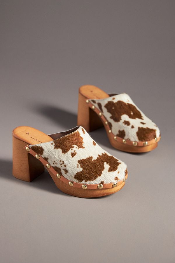 Slide View: 3: Von Anthropologie Holz-Boden Clog Absätze