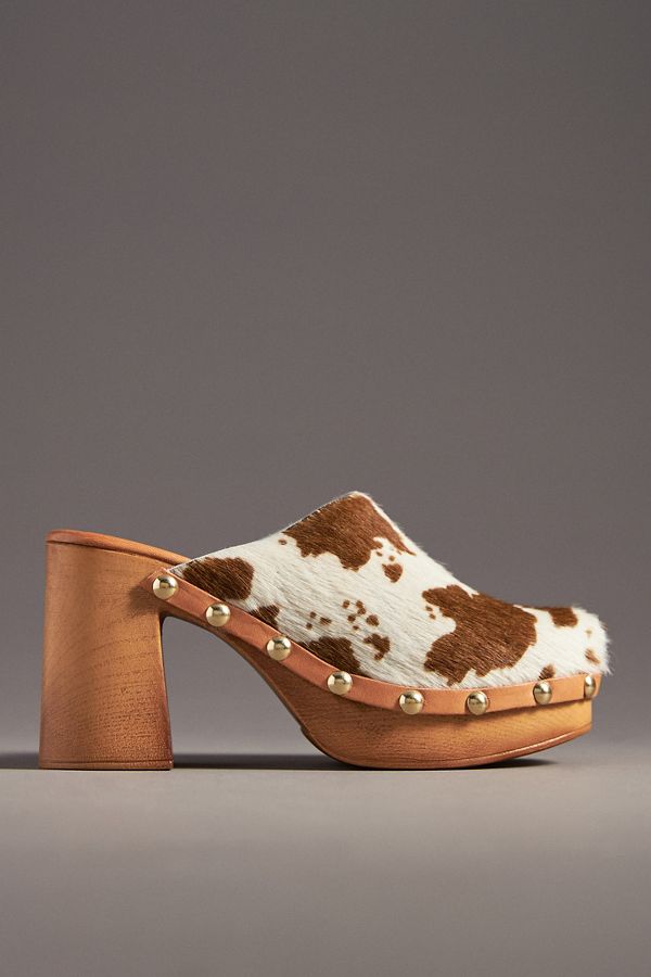 Slide View: 3: By Anthropologie Wood-Bottom Clog Heels