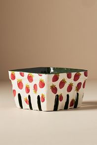 Slide View: 1: Fruta Stoneware Berry Basket