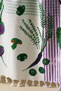 Slide View: 2: Greens Block Print Dish Towel