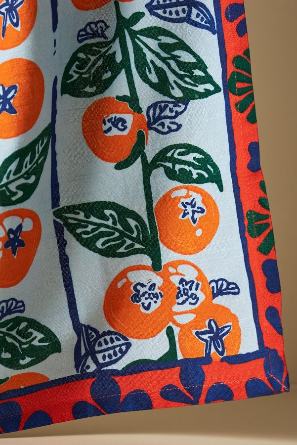 Slide View: 2: Tomatoes Block-Print Dish Towel