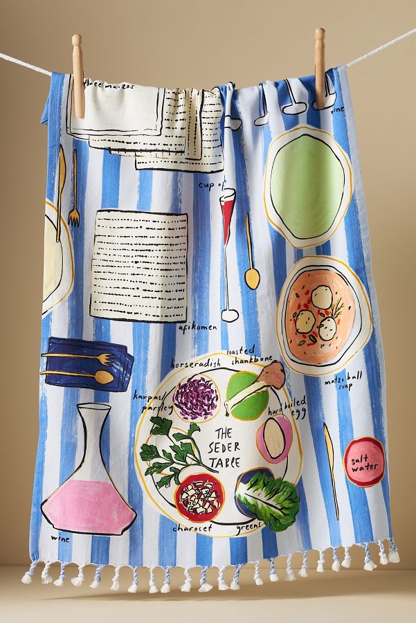 Slide View: 1: Seder Plate Dish Towel