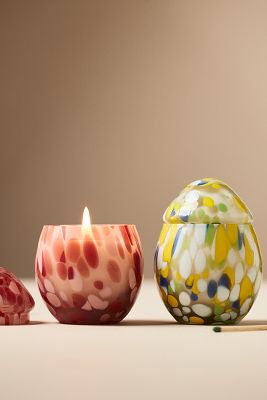 Mini Cheena Egg Floral Pink Peony & Neroli Glass Candle