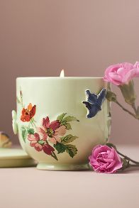 Slide View: 1: Gardenia Floral Tulip Fields Ceramic Candle