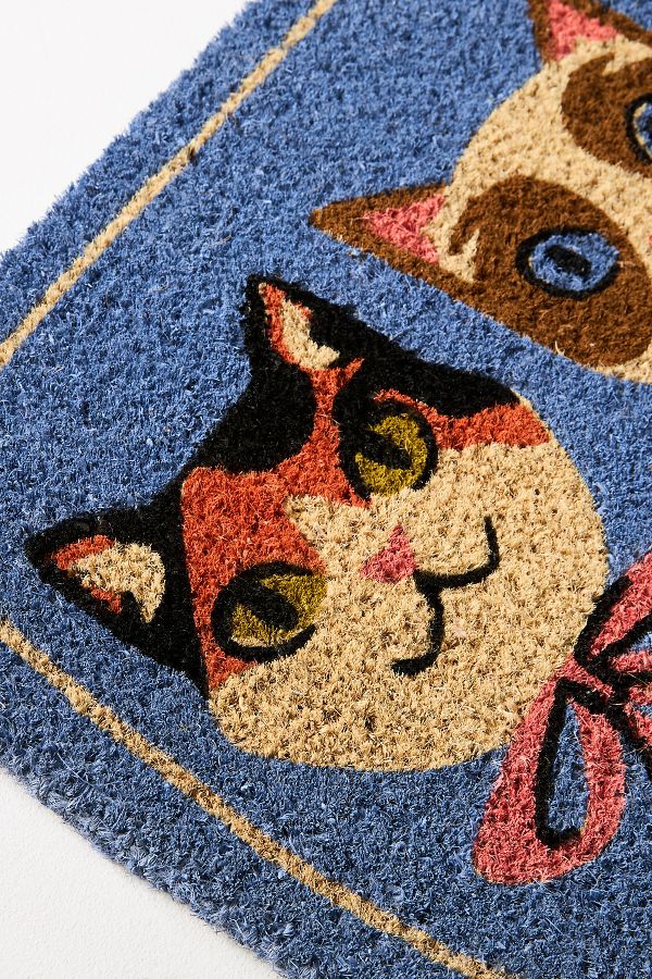 Slide View: 2: Stylish Cats Coir Printed Doormat