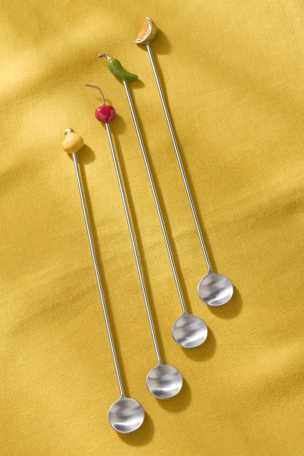 Slide View: 2: Garnish Cocktail Spoons, Set of 4