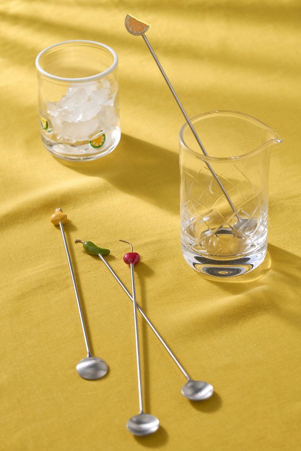 Slide View: 1: Garnish Cocktail Spoons, Set of 4