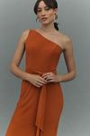 Thumbnail View 2: Mac Duggal One-Shoulder Belted Jersey Trumpet Maxi Dress