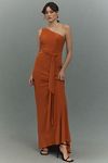 Thumbnail View 1: Mac Duggal One-Shoulder Belted Jersey Trumpet Maxi Dress