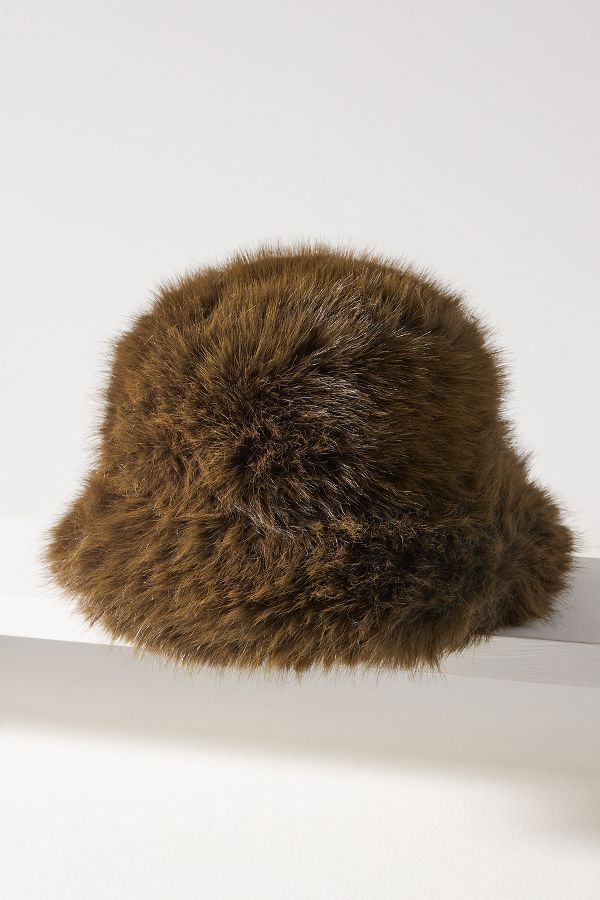 Slide View: 1: Lucky Zone Faux-Fur Bucket Hat