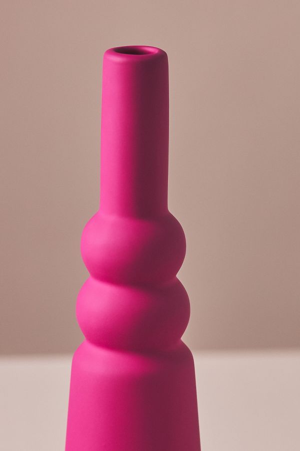 Slide View: 4: Matte Pink Stoneware Vase