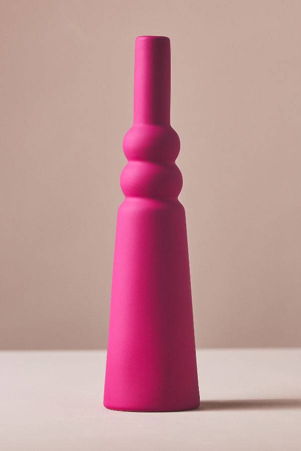 Slide View: 3: Matte Pink Stoneware Vase