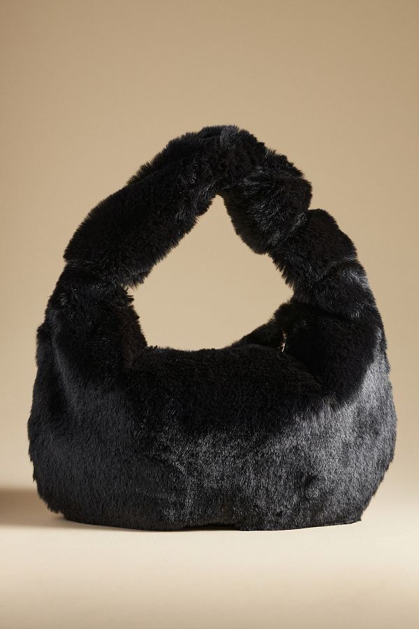 Slide View: 3: The Brigitte Satchel by Melie Bianco: Faux-Fur Edition