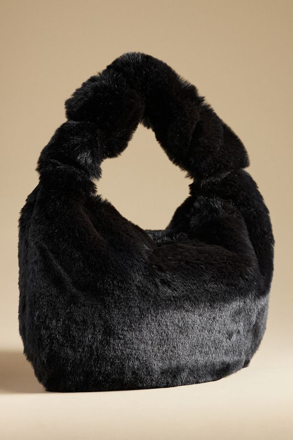 Slide View: 1: The Brigitte Satchel by Melie Bianco: Faux-Fur Edition