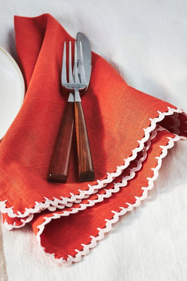 Slide View: 1: Ric Rac Cotton Napkins, Set of 4