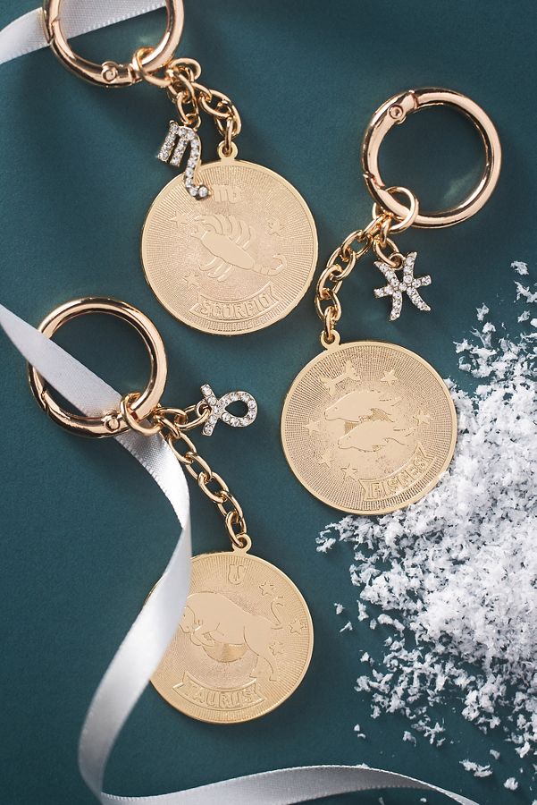 Slide View: 1: Zodiac Pressed Coin Bag Charm