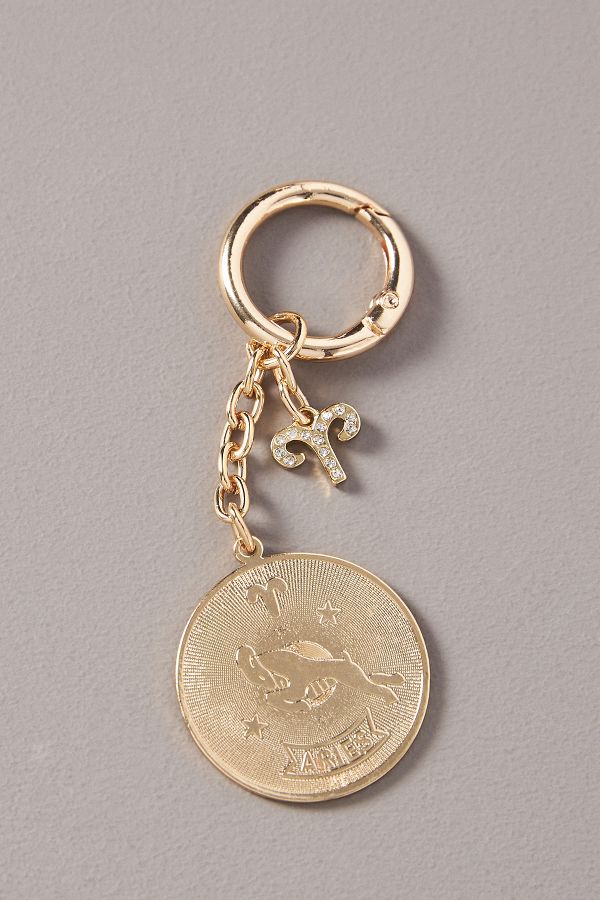 Slide View: 2: Zodiac Pressed Coin Bag Charm