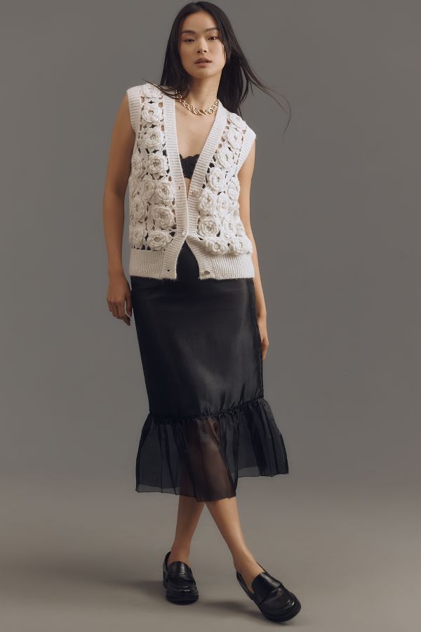 Vista diapositiva: 3: Gilet in Maglia con Rosette Maeve