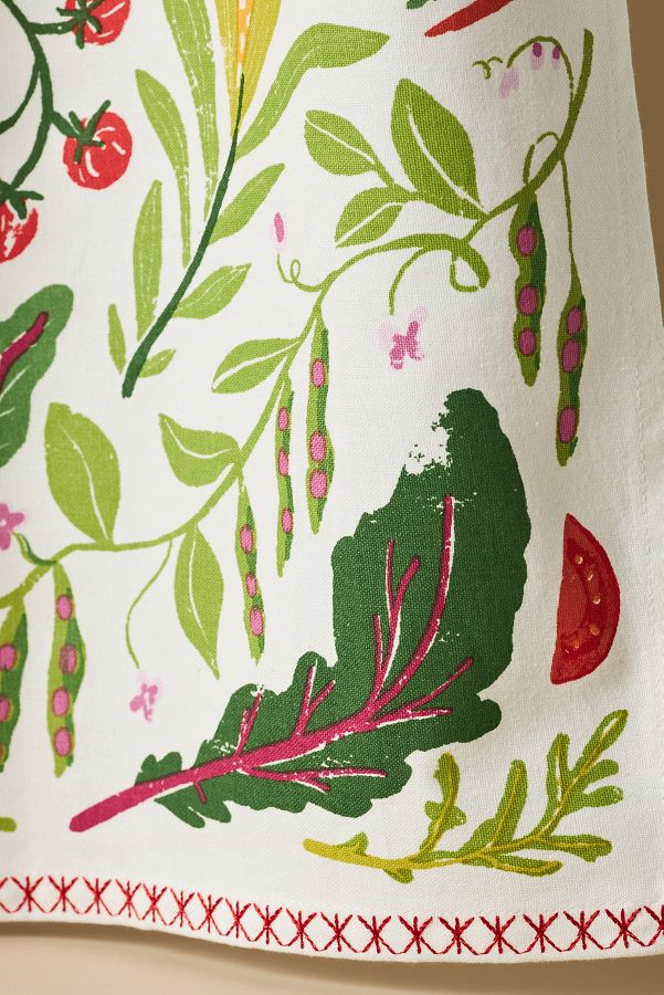 Slide View: 2: Folkloric Veggies Dish Towel