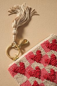 Slide View: 3: Beaded Coin Purse: Hearts Edition