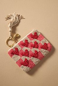 Slide View: 1: Beaded Coin Purse: Hearts Edition