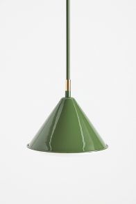 Slide View: 2: Greenwich Enameled Metal Semi-Flush Pendant