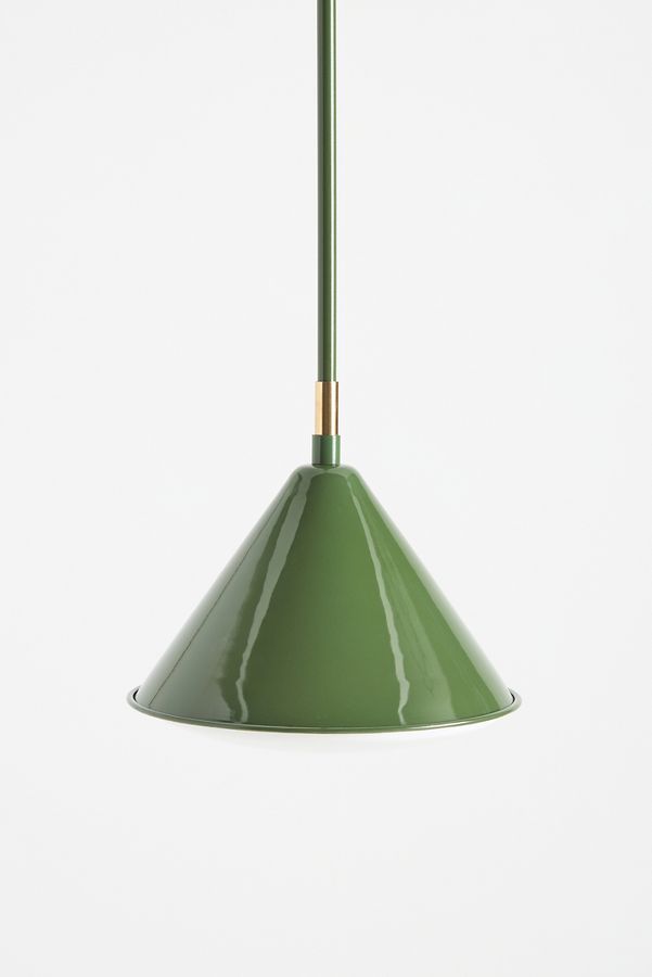 Slide View: 2: Greenwich Enameled Metal Semi-Flush Pendant