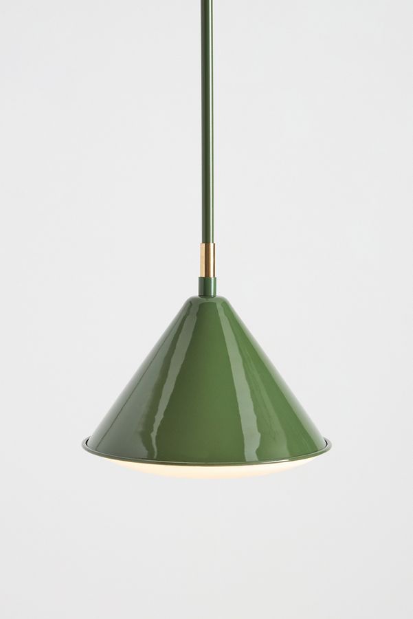 Slide View: 3: Greenwich Enameled Metal Semi-Flush Pendant