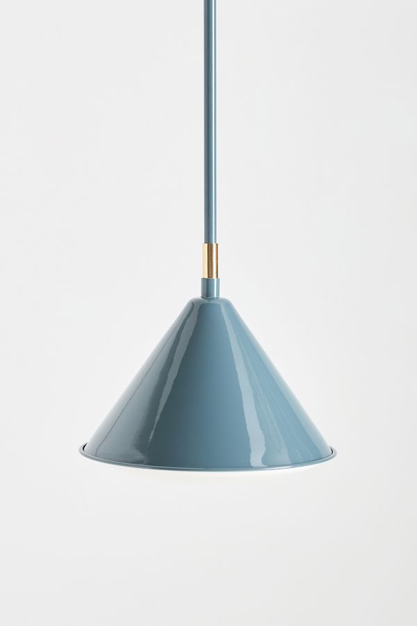 Slide View: 1: Greenwich Enameled Metal Semi-Flush Pendant