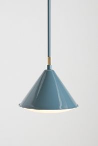 Slide View: 2: Greenwich Enameled Metal Semi-Flush Pendant