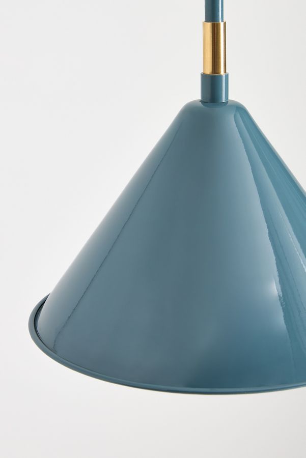 Slide View: 3: Greenwich Enameled Metal Semi-Flush Pendant