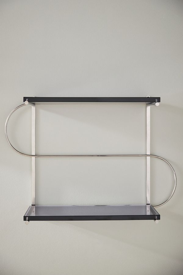 Slide View: 2: Milana Chrome and Acrylic Bar Shelf