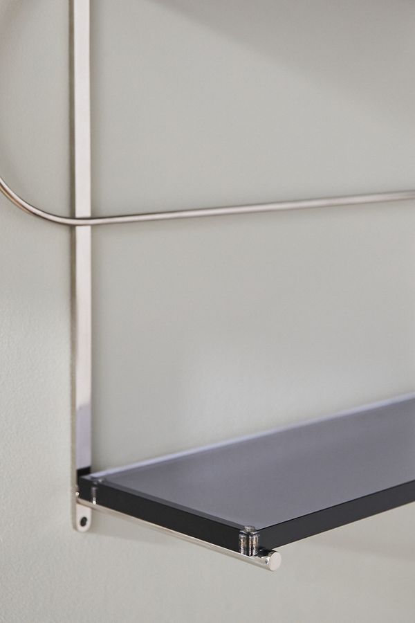 Slide View: 3: Milana Chrome and Acrylic Bar Shelf