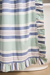 Slide View: 2: Mele Cotton Striped Ruffled Shower Curtain