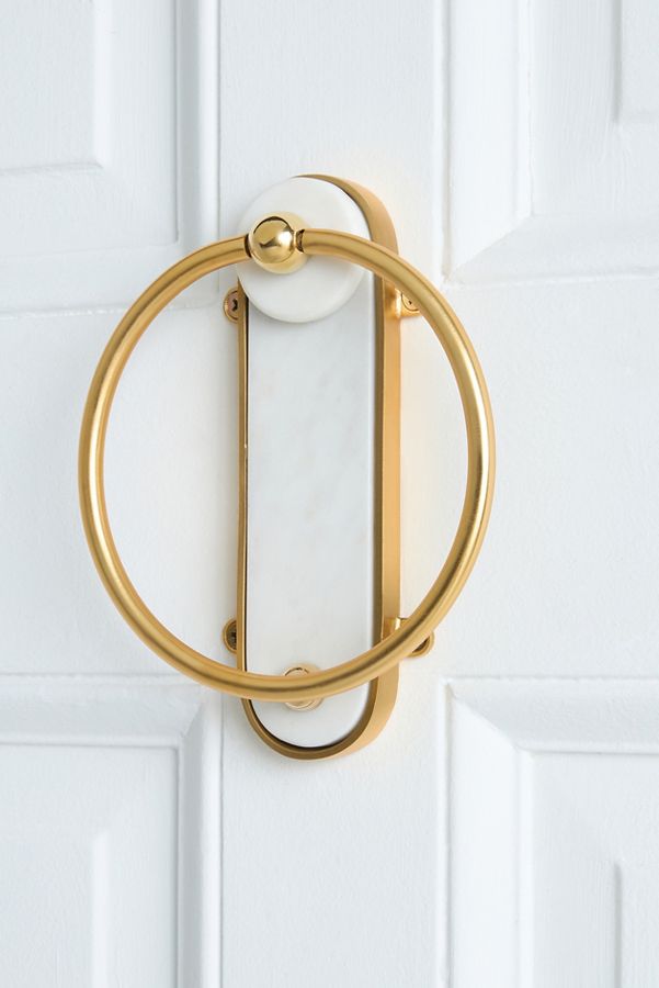 Slide View: 2: Haven Marble & Brass Door Knocker