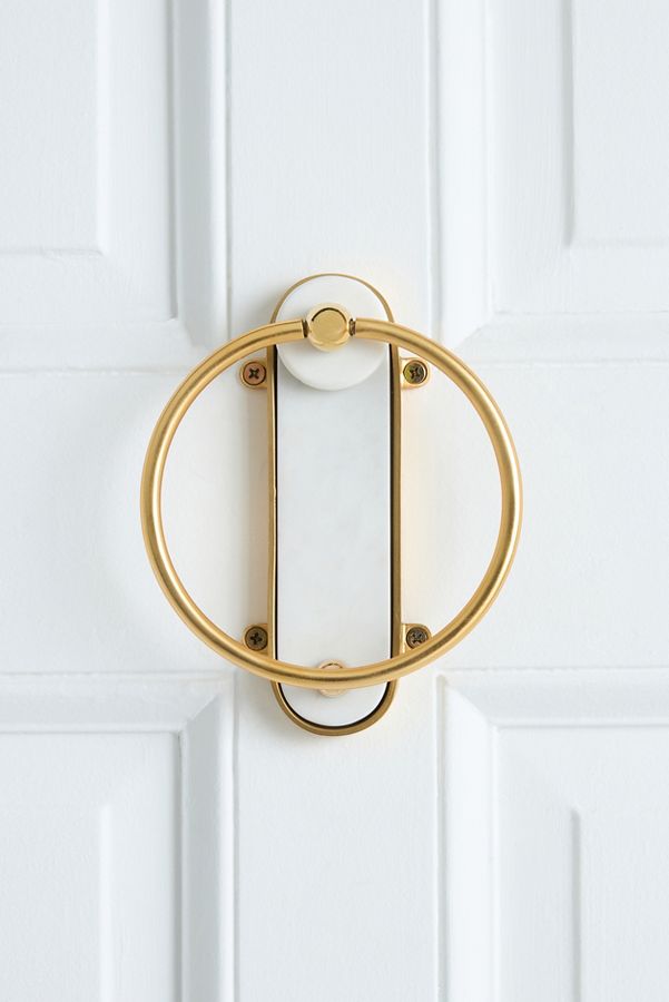 Slide View: 1: Haven Marble & Brass Door Knocker