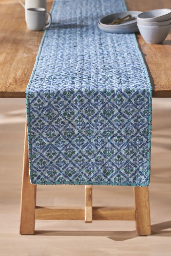 Slide View: 1: Kiara Block-Print Table Runner