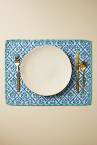 Slide View: 1: Kiara Block-Print Placemat