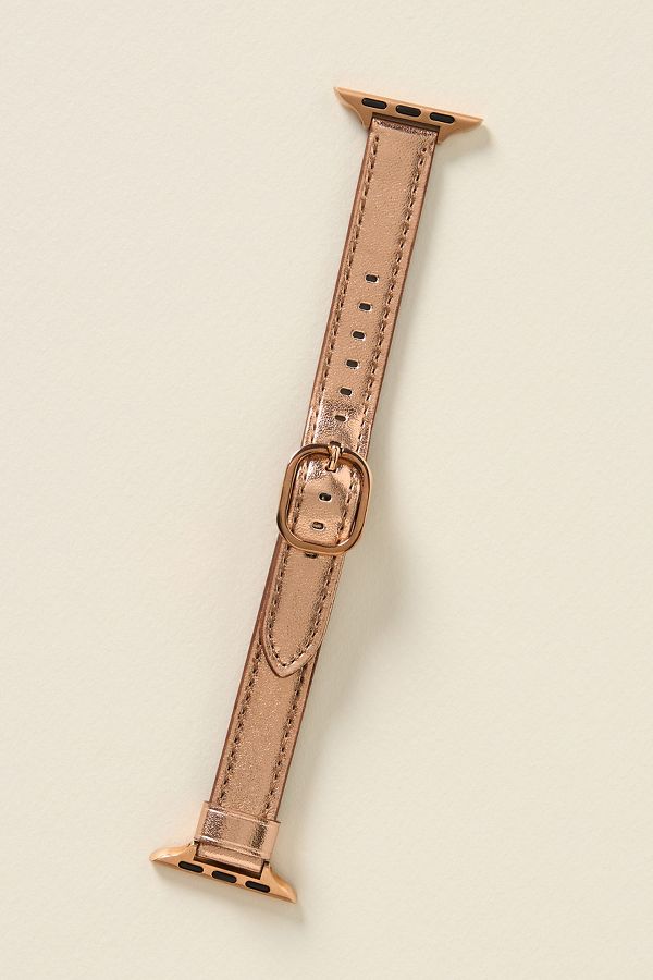 Slide View: 2: Carmen Skinny Leather Apple Watch Band