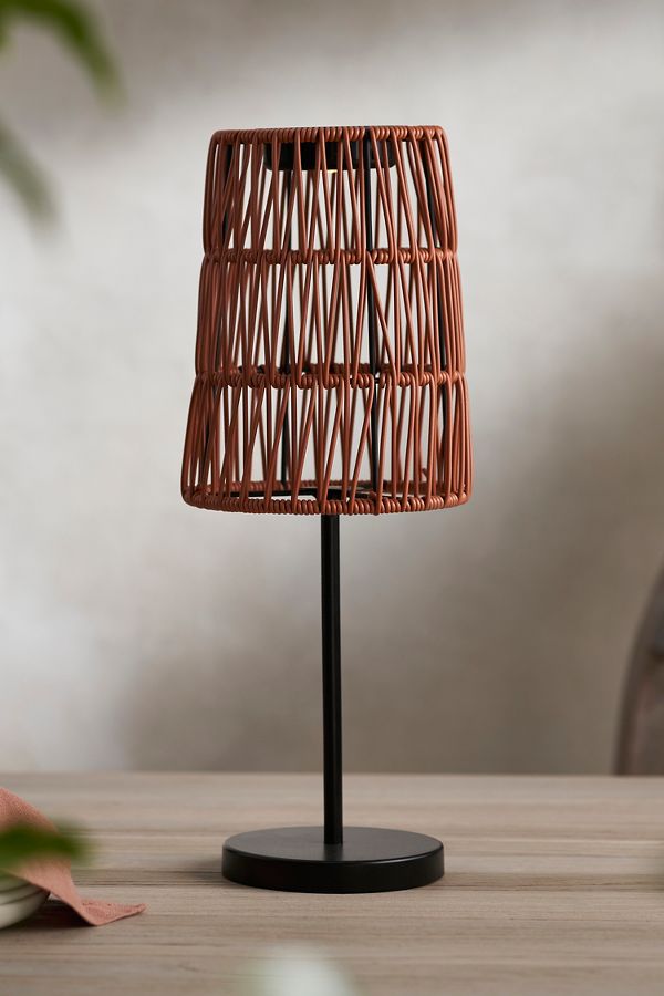 Slide View: 3: Solar Woven Shade Table Lamp