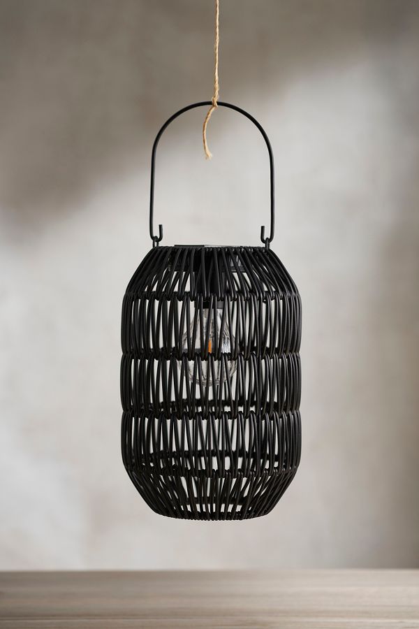 Slide View: 1: Woven Solar Hanging Lantern