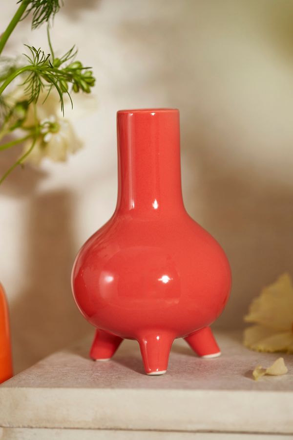 Slide View: 2: Footed Ceramic Bud Vase