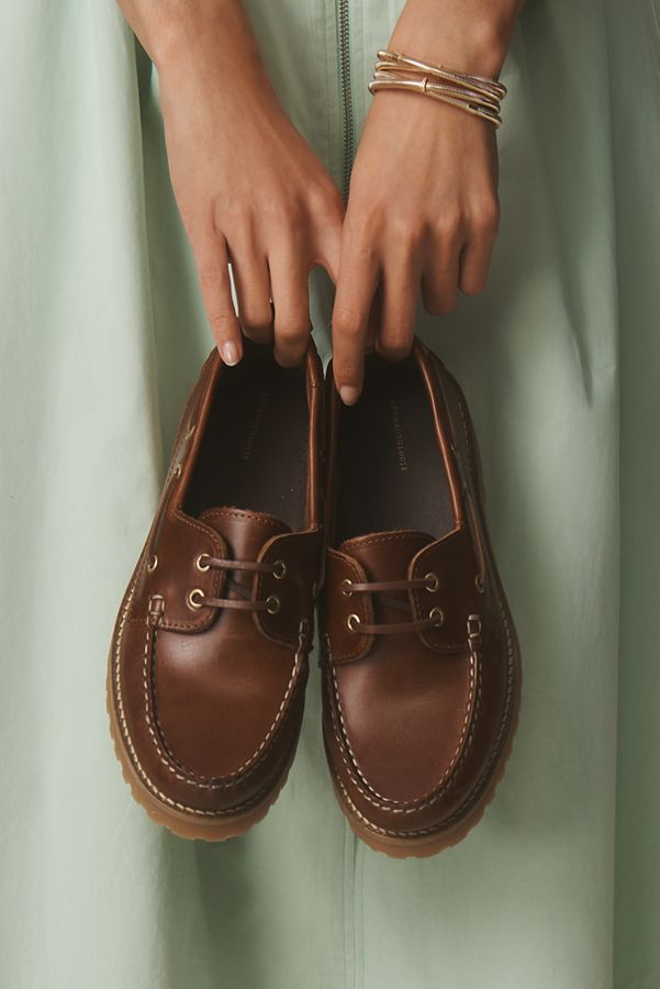 Slide View: 5: By Anthropologie Lug Boat Loafers