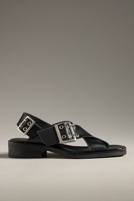 Von Anthropologie Schnalle Kreuz-Riemen Sandalen